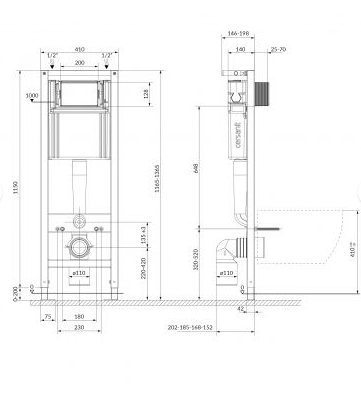 CERSANIT - Zestaw C03 stelaż podtynkowy mechaniczny SYSTEM 40 MECH + miska zawieszana bezkołnierzowa ARTECO CleanOn + deska duroplastowa MILLE wolnoopadająca z funkcją łatwego wypinania + przycisk PRESTO II chrom błyszczący  S701-787