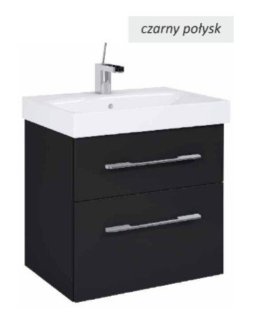 AQUAFORM - szafka podumywalkowa dwu szufladowa MADRID 80 czarny połysk AQ.401-164349