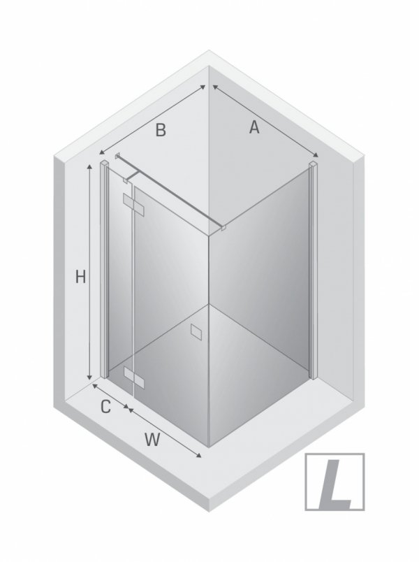 NEW TRENDY Kabina prysznicowa REFLEXA BLACK 1D kwadratowa L 80x80x200 szkło czyste 6mm Active Shield 2.0 EXK-4914