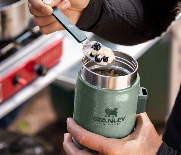 Termos na posiłek STANLEY Classic 400 ml ze sztućcem grafitowy charocal