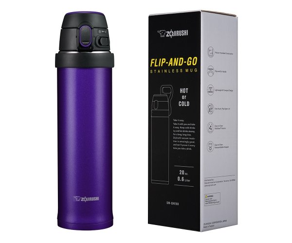 Kubek termiczny Zojirushi Flip-and-Go 600 ml z ceramiczną powłoką fioletowy purple dusk