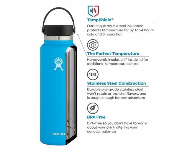 Termos Hydro Flask Wide Mouth 2.0 Flex Cap 1182 ml pacific niebieski