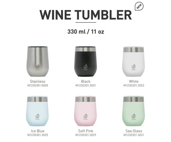 Tumbler MIZU WINE and Matero Yerba Mate 330 ml biały white