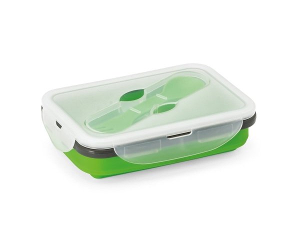 Lunchbox z łyżko-widelcem hermetyczny SLICK 640 ml zielony