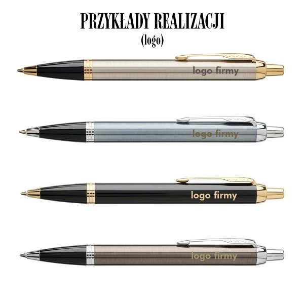 Długopis Parker IM metalowy z Twoim grawerem + pudełko prezentowe stalowy/złoty