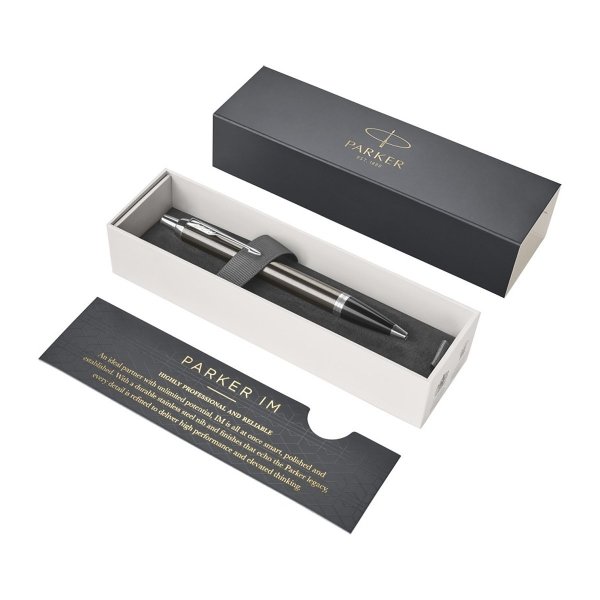 Długopis Parker IM metalowy z Twoim grawerem + pudełko prezentowe espresso/srebrny