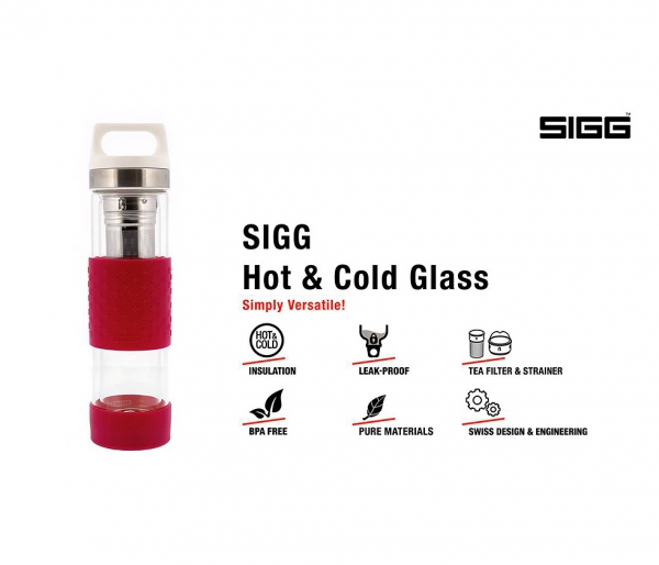 Termos szklany SIGG WMB z zaparzaczem HOT &amp; COLD Glass 400 ml Midnight