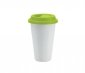 Kubek termiczny ceramiczny TUMBI 350 ml (biały/zielony) 