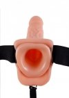 7in. Vibrating Hollow Strap-On Light skin tone