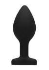 Diamond Heart Butt Plug - Regular - Black