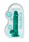 7 / 19 cm Realistic Dildo With Balls - Turquoise