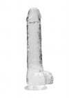 9 / 23 cm Realistic Dildo With Balls - Transparent