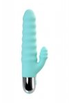 Relief vibrator with clitoral stimulation Flovetta Flax, silicone, mint, 17.5 cm