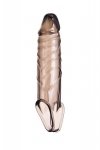 ToyFa XLover, Penis sleeve, for enlargement, TPE, transparent black, 15,5 cm