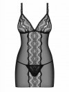 Bielizna-Lucita koszulka i stringi czarna  S/M