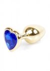 Plug-Jewellery Gold  Heart PLUG- Dark Blue