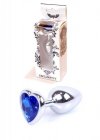 Plug-Jewellery Silver  Heart PLUG- Dark Blue