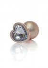Plug-Jewellery Pearl Gold Heart PLUG- Clear M