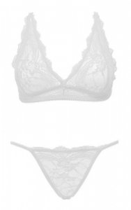 Ouno-Sexy Lingerie Set 2 parts-L/XL-White