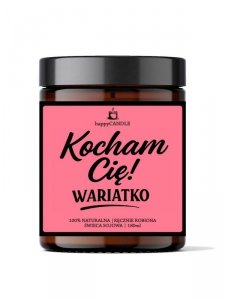 Świeca sojowa KOCHAM CIĘ WARIATKO