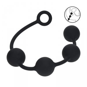 Round Silicone Anal Balls - XL - 50mm - Black