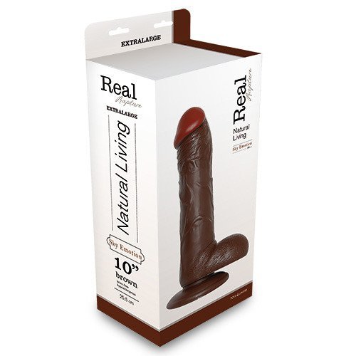 Dildo-FALLO REALISTICO REAL RAPTURE BROWN 10&quot;
