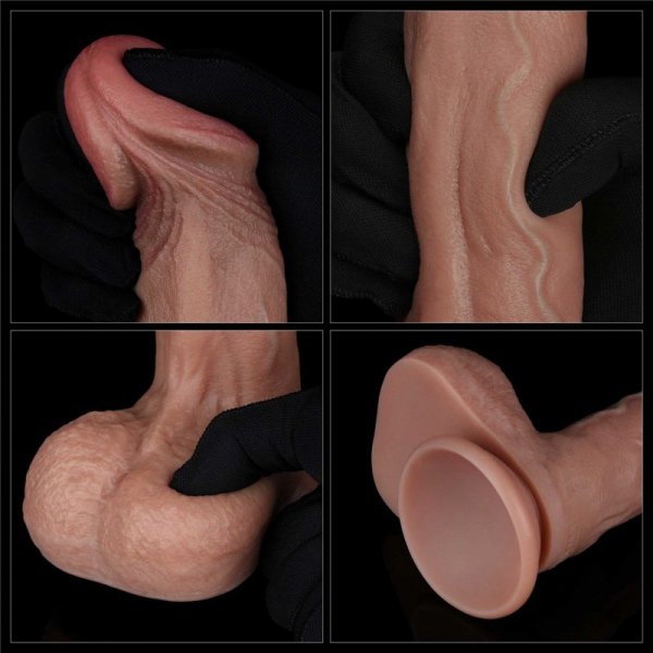 9&#039;&#039; Dual Layered Silicone Cock