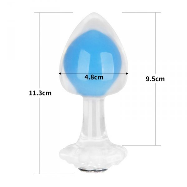 Gemoria Silicone Butt Plug (Glow-In-The-Dark) - blue