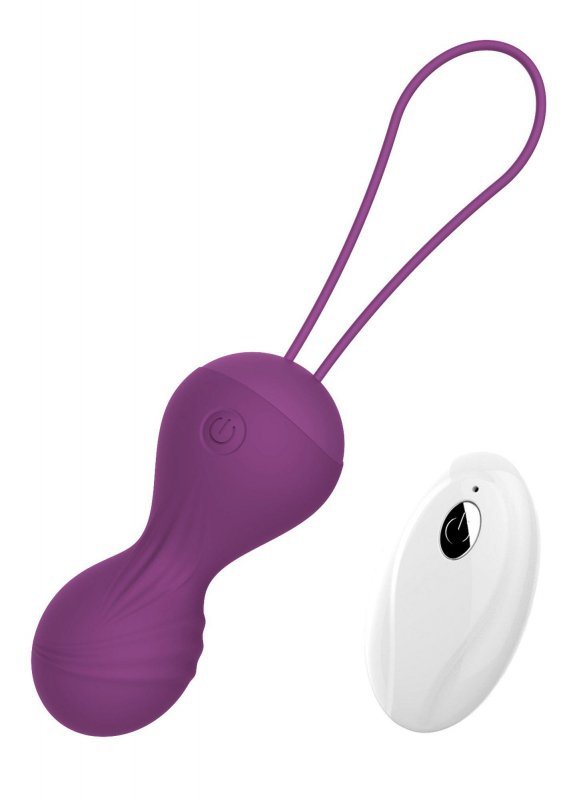 Kulki-Vibrating Silicone Kegel Balls USB 10 Function / Remote control -Purple