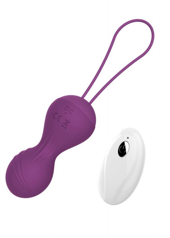 Kulki-Vibrating Silicone Kegel Balls USB 10 Function / Remote control -Purple