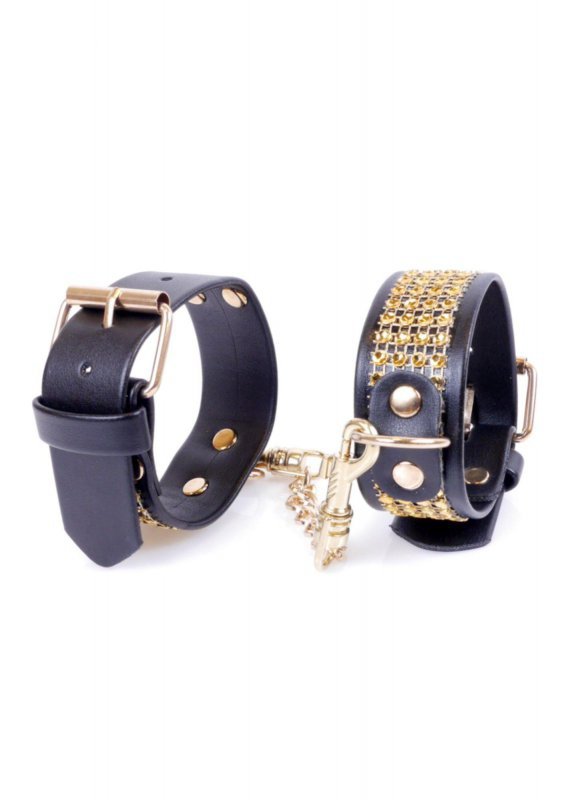 Fetish B - Series Handcuffs with cristals 3 cm Gold