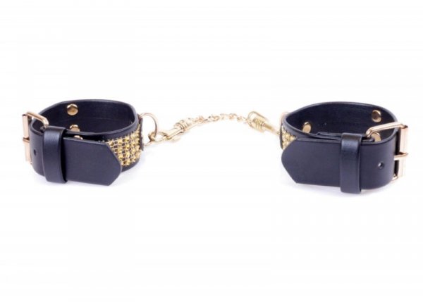 Fetish Boss Series Handcuffs with cristals 3 cm Gold