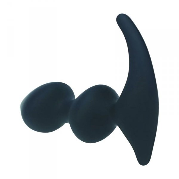 Full Double Ripple Silicone Prostate Massager - Black