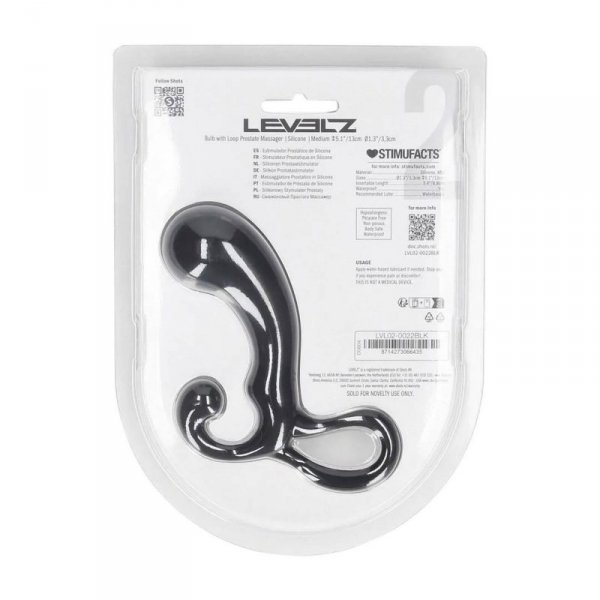 Bulb with Loop Silicone Prostate Massager - M - Black