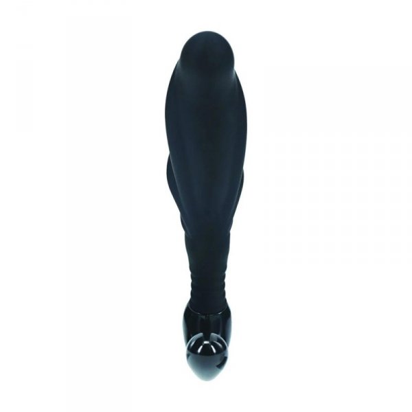 Rippled with Hard Loop Silicone Prostate Massager - L - Black