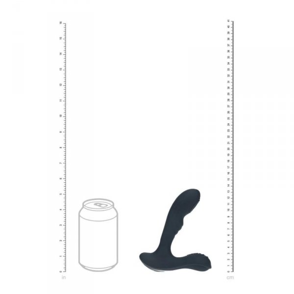 Vibrating and Tapping Silicone Prostate Massager with Ball Stimulator - Black
