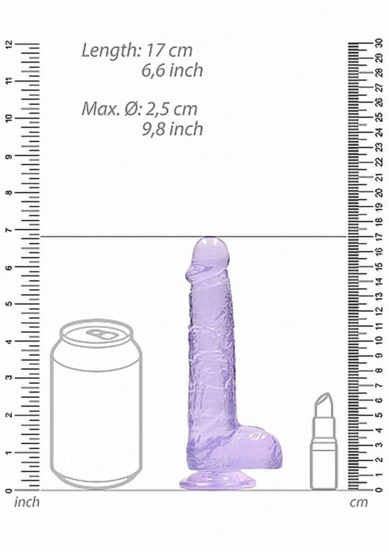 6&quot;&quot; / 15 cm Realistic Dildo With Balls - Purple