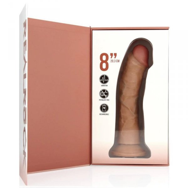 Vibrating Regular Curved Cock - 8 / 20,5 cm - Tan