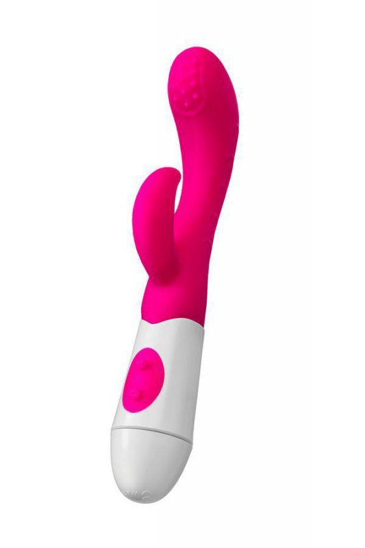 A-TOYS, Vibrator Nessy with Clitoral Stimulator, Silicone, Pink, 20 cm, 10 speeds, 2xAAA
