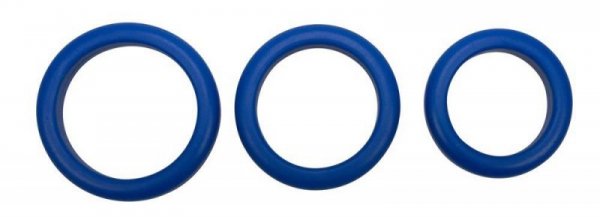 3 blue silicone rings