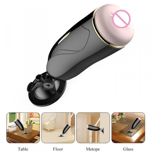 Masturbator-Vibrating Masturbation Cup USB 7 + Interactive Function / Talk Mode