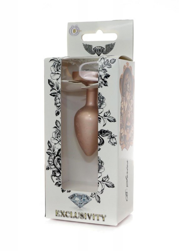 Plug-Jewellery Pearl Gold Heart PLUG- Clear S