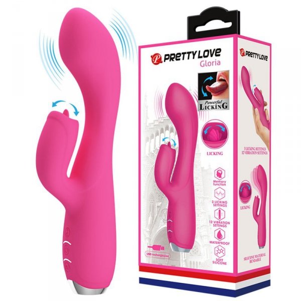 PRETTY LOVE - GLORIA Pink, 12 vibration functions 3 pulse wave settings Memory function