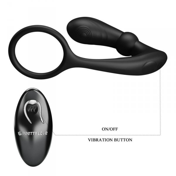 PRETTY LOVE - Warren Black, 12 vibration functions 12 pulse wave settings Wireless remote control