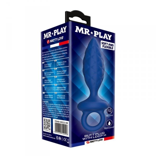 MR. PLAY Butt Plug with Loop – Size M