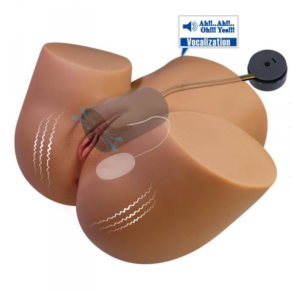 Crazy Bull Briony Realistic Vagina & Anal Masturbator with Vibrations – Brown