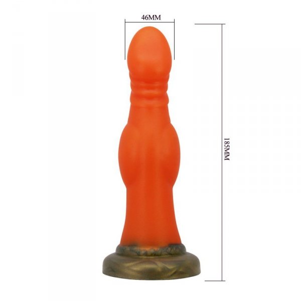 Power Monsters Blazeheart Charger – 18.5 cm Rippled Monster Silicone Dildo