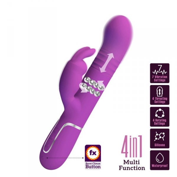 PRETTY LOVE - Coale Purple, 7 vibration functions 4 rotation functions 4 thrusting settings