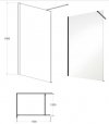 Eco-N kabina walk-in 110x195 Czarny matt