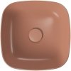 Umywalka ceramiczna nablatowa Larga kwadratowa 38x38 cm ceglasty mat